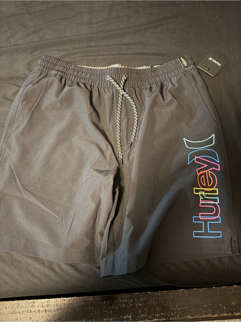 Hurley Men’s Black Shorts hybrid swim with Multicolor Logo